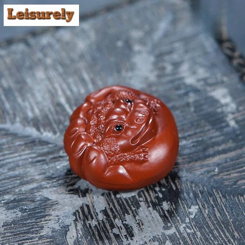 Yixing Purple Clay Palm Jin Chan Tea Pet Japanese Lucky Model Tea Figurine Play Toys Tea Statue Ornaments Supplies Decoration