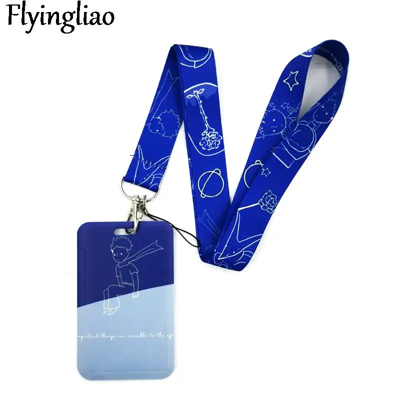 Little Prince blue Key lanyard Car KeyChain ID Card Pass Gym Mobile Phone Badge Kids Key Ring Holder Jewelry Decorations