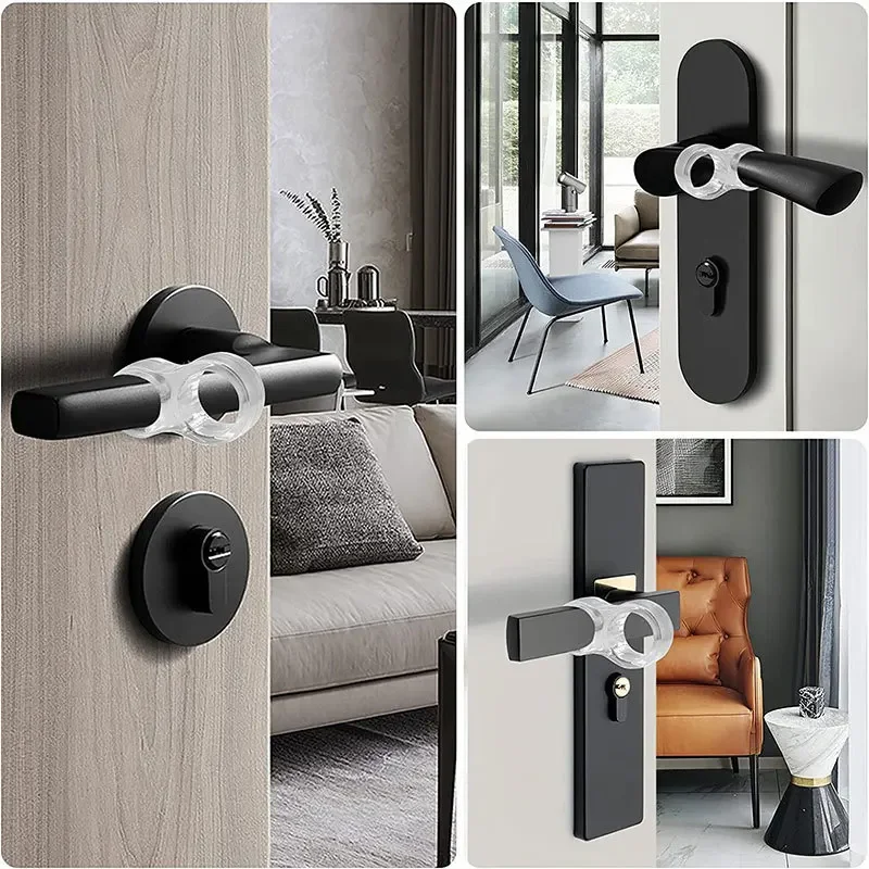 Door stopper bumpers Door stopper 10/1Pcs Door Stopper Bumpers PVC Punch-free Door Handle Transparent Round Wall Furniture Protection Pad Anti-collision Ring