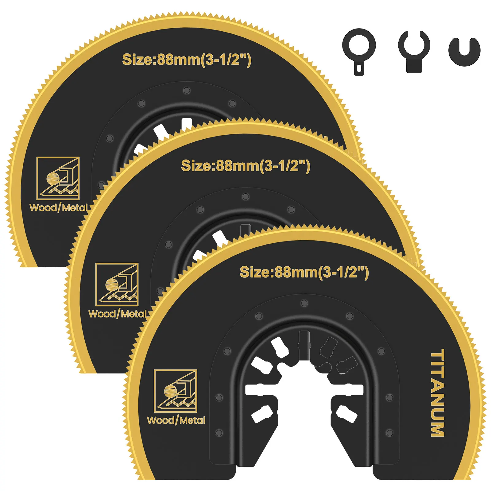 

2/3Pcs Oscillating Saw Blades Bi-metal Titanium Coated Multitool Semicircular Blade for Wood Plastic Metal Cutting Saw Blades