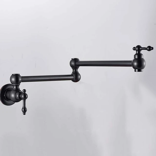 Rubinetto Da Cucina A Parete In Ottone - Doppio Snodo, Rotazione 360° - Foto 5