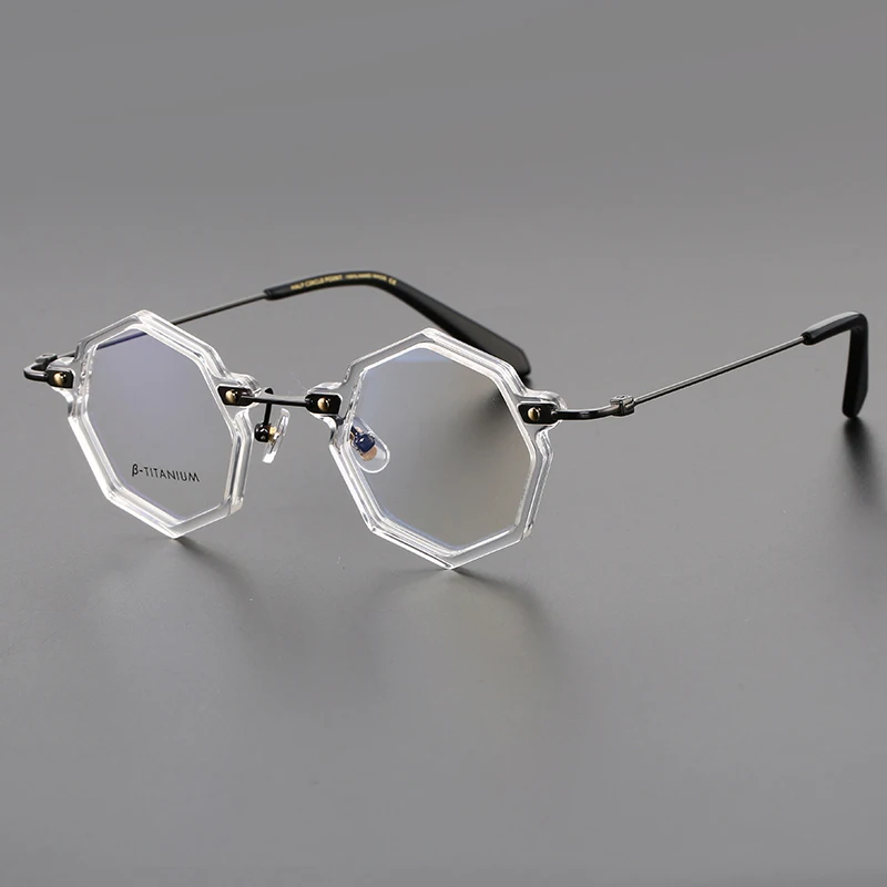 

Fashion Polygon Glasses Frame Women Men Top Quality Acetate Classic Optical Eyewear Myopia Reading Casual Personalized Eyewear