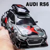 Scale 1:24 Audi RS6 Modified Version Alloy Toy Sports Car Model Doors Opened Music Light Miniature Vehicles for Kids Gifts Toys 1