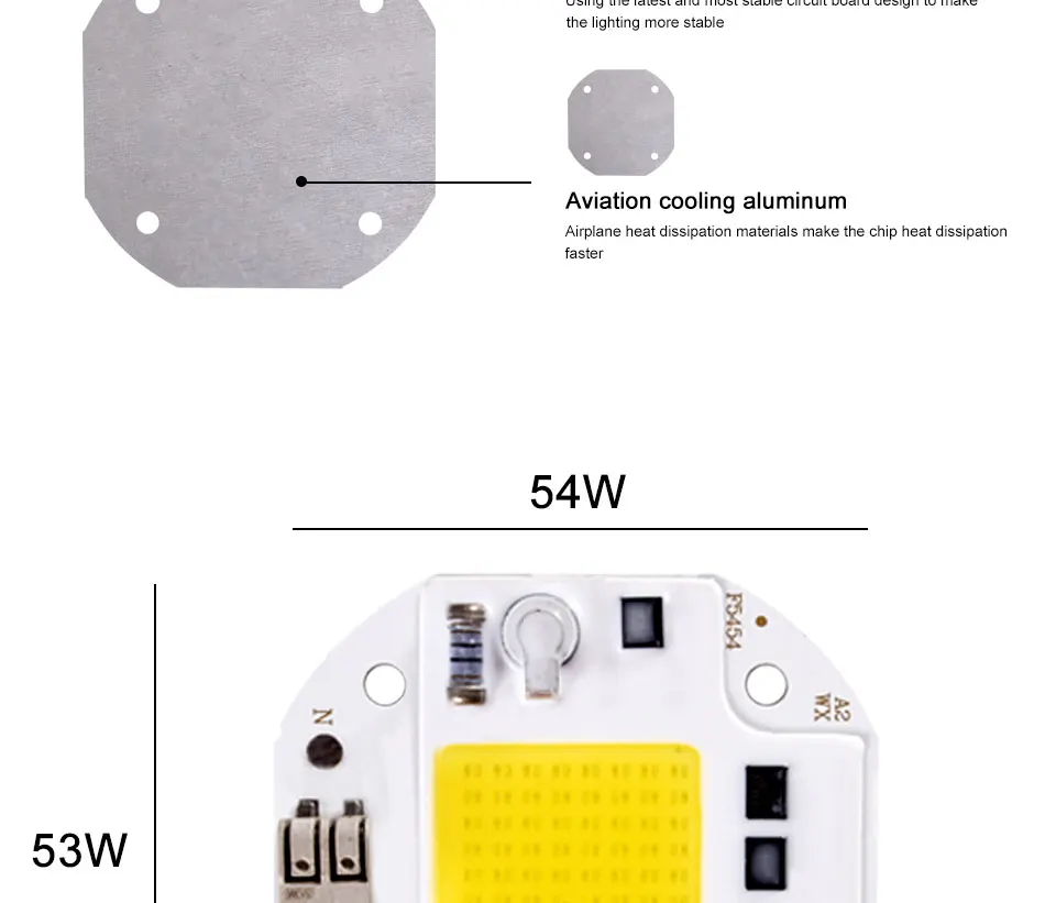 Description Picture 4 of itemAC110V 220V LED Chip 50W 70W 100W COB Chip No Need Driver LED Lamp Beads for Flood Light Spotlight DIY LightingWelding Free