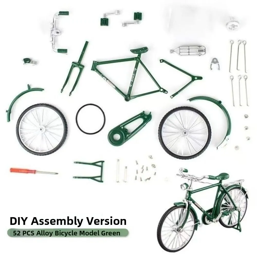 1:10 Scale Assembly Bicycle Model Toys Retro Alloy Simulation Bike Model Kit Desktop Decor Self Assembled