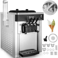Machine à crème glacée commerciale VEVOR, 5,3 à 7,4 gallons par heure, crème glacée molle avec écran LED, nettoyage automatique, 3 saveurs pour restaurant 1