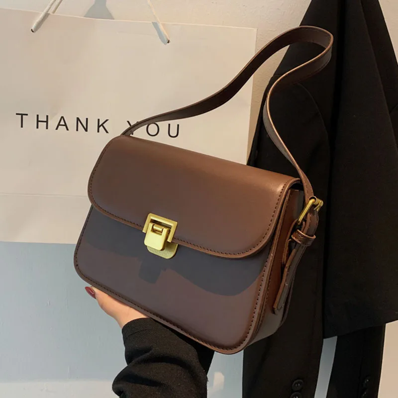 

Temperament Women's Bag Female 2023 New Tide Fashion Simple Crossbody Bag Retro Style One Shoulder Small Square Bag