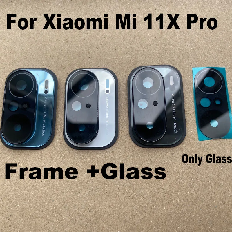 

New For Xiaomi MI 11X PRO 5G Back Camera Glass Rear Lens With Frame Cover Holder Bezel Glue Sticker Adhesive Replacement