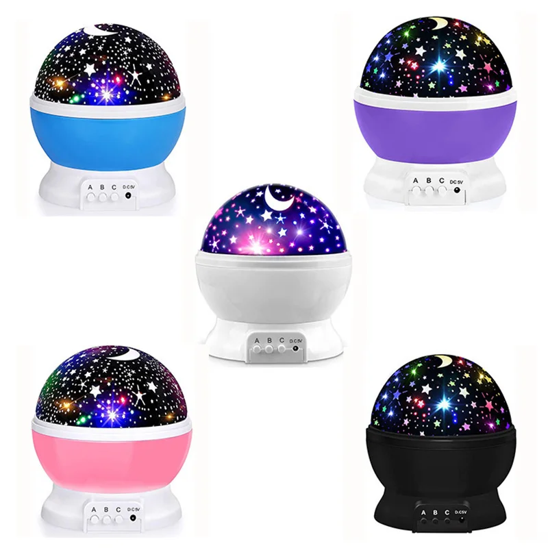 별 침실 조명 스마트 프로젝션 볼, 다채로운 회전 별 달 프로젝션 라이트,  수면 LED 야간 조명, 선물 별 조명