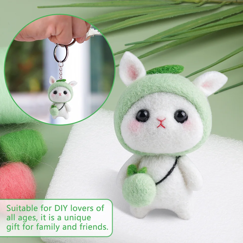 KRABALL Complete Needle Felting Tools Beginner Kits Felt Animals Wool Felting Supplies For Doll Making DIY Starters needle felting kit,wool felting kit,needle felting painting kit