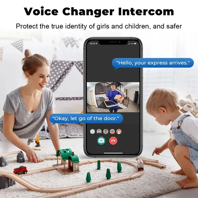 WiFi Doorbell Home Tuya WiFi Wireless Doorbell DC AC Battery Powered Camera Bell with Alex Google Bundle Video Doorbell Camera 3