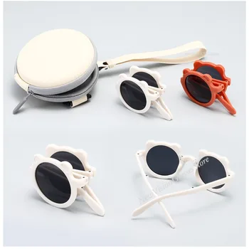 Cute Little Bear Folding Children's Sunglasses Boys Girls Sun Protection Sun Glasses Fashion Baby UV Protection Kids Eyewear 1