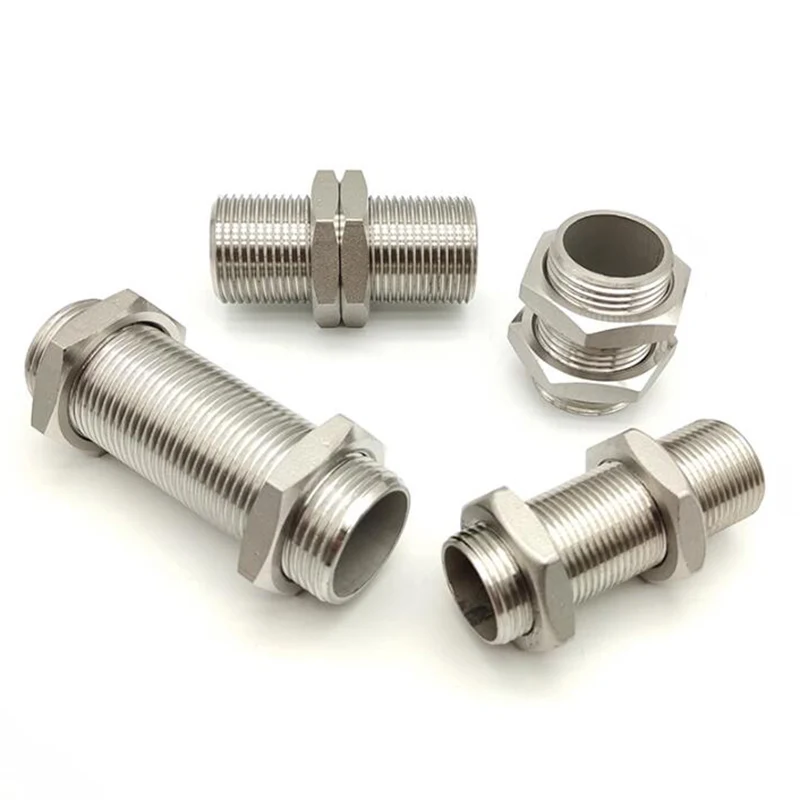 1/4" 3/8" 1/2" 3/4" 1" BSP Male Full Thread 304 Stainless Steel Water Tank Nipple Pipe Fitting Connector Coupler Adapter