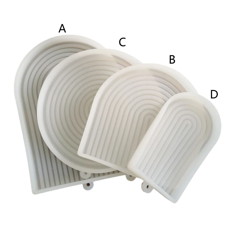 Round/Half Oval Arch Molds Silicone Tray Mold Epoxy Resin Casting Molds for Making Faux Slice Cup Mat