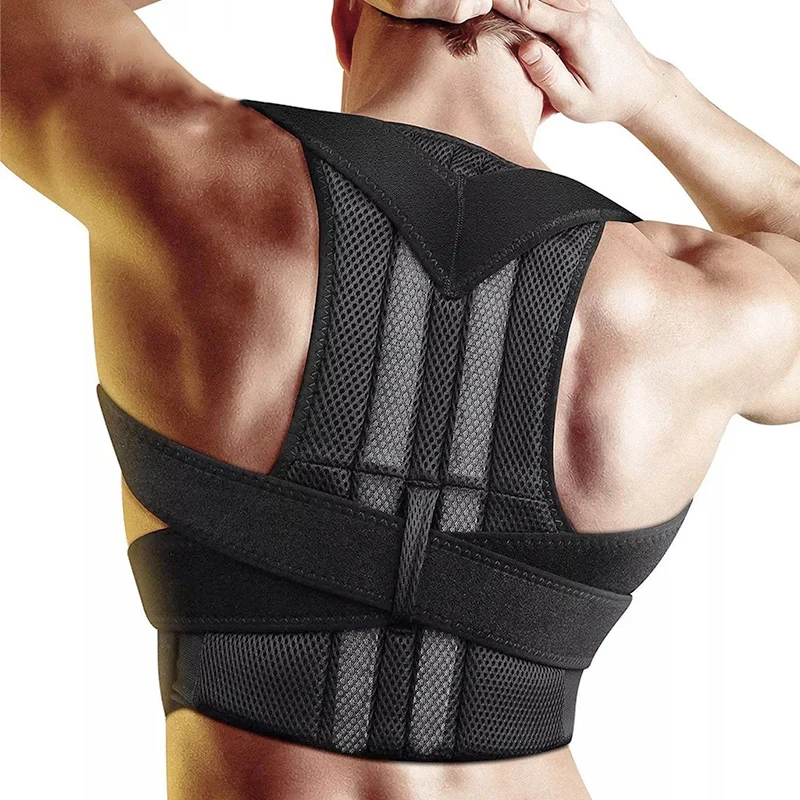 여성 남성용 등받이 자세 교정기, 조절 가능한 허리 지지 벨트, 어깨 자세 교정기, 굽은 등 개선