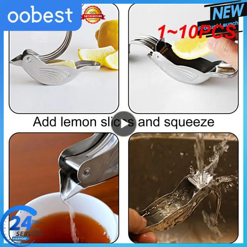 1 ~ 10 Pezzi Di Succo Manuale Clip Di Limone In Acciaio Inossidabile Clip Acrilica A Forma Di Uccello Spremiagrumi In Acciaio Inossidabile 304 Melogra