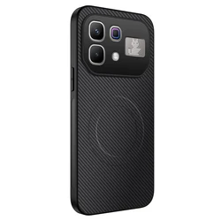 Carbon Fibre MagSafe - Compatible Wireless Charging Phone Case with Lens Protection for note 60 pro 5G (Black)
