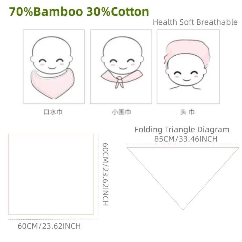 60x60cm Cotton Baby Blankets Soft Bamboo Baby Blanket Muslin Swaddle Wrap Boy Girl Feeding Burp Cloth Towel Newborns Stuff