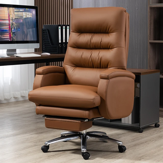 Massage Office Chair Lumbar Support Executive Nordic Leather Chair Retro  Waterproof Swivel Reposapies Oficina Theater Furniture - AliExpress