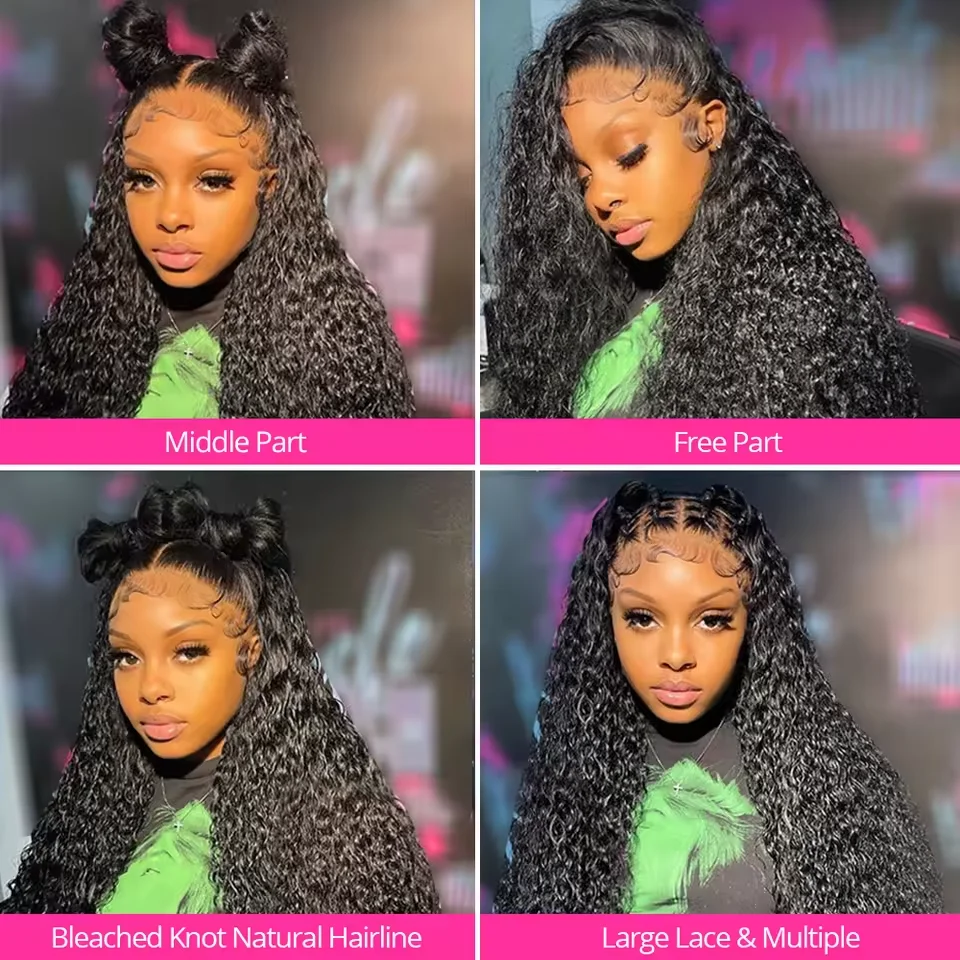 40 Inch Deep Wave Frontal Wig Transparent 13x4 13x6 HD Lace Frontal Human Hair Wigs Curly Human Hair Lace Frontal Wigs For Women 5