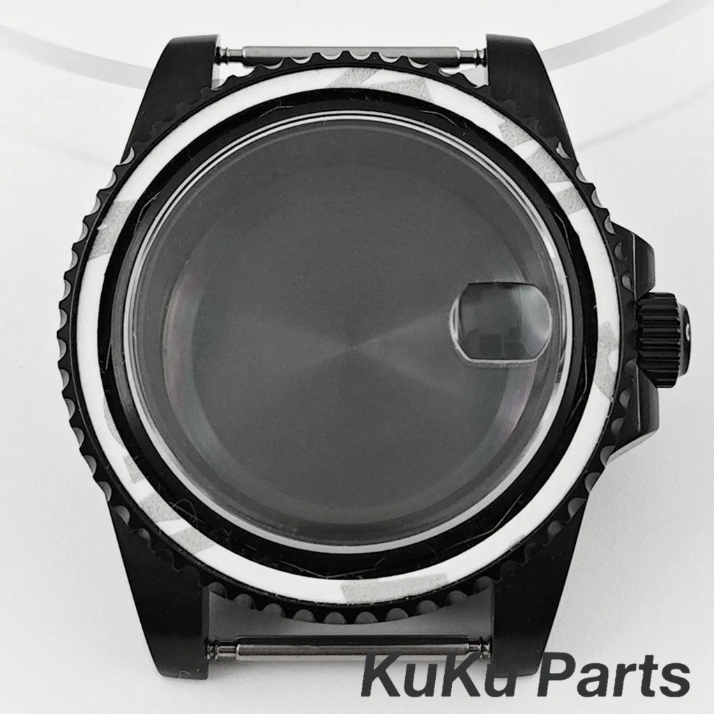 Black Purple GMT Bezel Watch Case with PVD Black Jubilee Bracelet and Sapphire Crystal