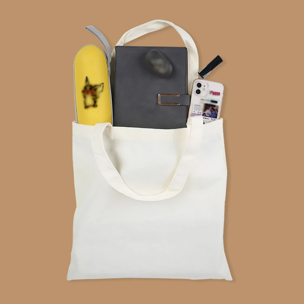 Canvas Tote Bags 6-Pack Sustainable Reusable Grocery Large Capacity for DIY Gift Ideas and Heat Transfer Designs
