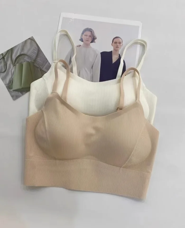 Ice silk seamless backless lingerie women summer smooth surface chest cushion gathering sexy U-shaped short