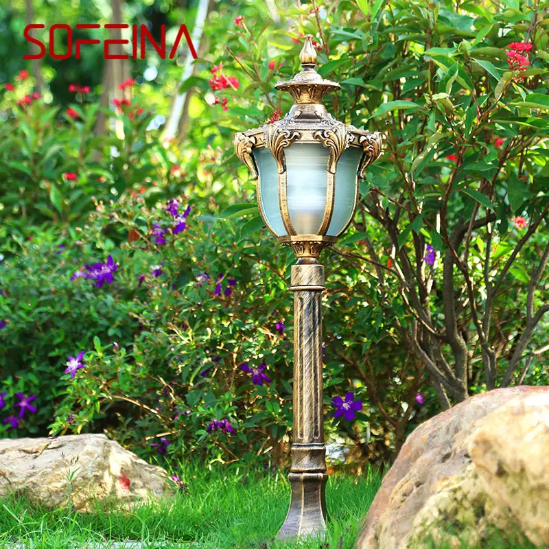 

SOFEINA Bronze Outdoor Lawn Light LED Retro Garden Lamp Waterproof IP65 Home Decor for Courtyard Villa Fixture