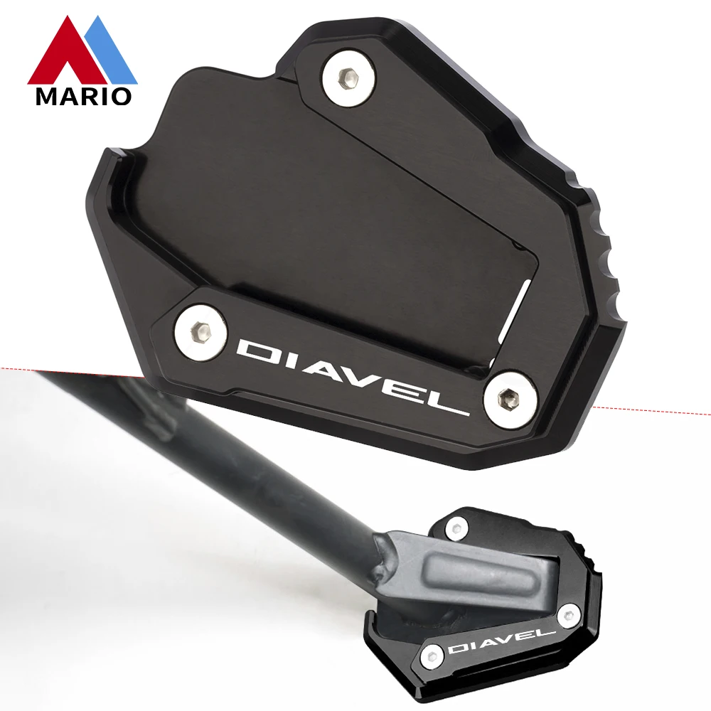 

For DUCATI Diavel 1260 2019 Supersport S Supersports Motorcycle Aluminum Kickstand Foot Side Stand Extension Support Plate Pad