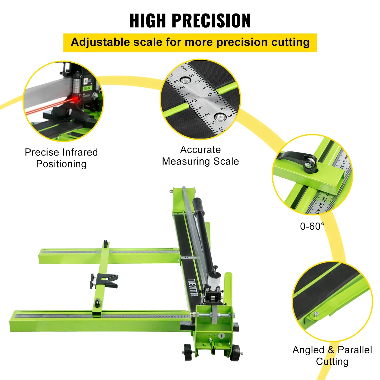 VEVOR taglierina manuale per piastrelle posizionamento Laser a infrarossi taglierina per pavimenti coltello a spinta utensile manuale professionale per il taglio di porcellana ceramica