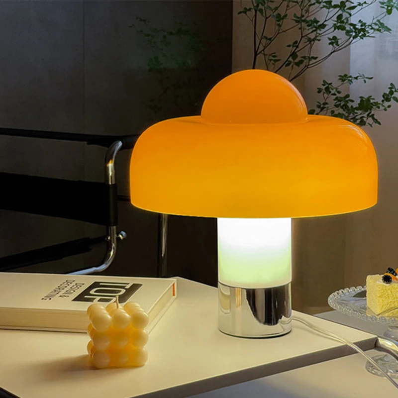 Kan niet Christus katje Postmoderne Creatieve Nachtkastje Lamp Italiaanse Populaire Designer Oranje  Paddestoel Decor Verlichting Hoge Gevoel Sofa Side Lampen Thuis| | -  AliExpress