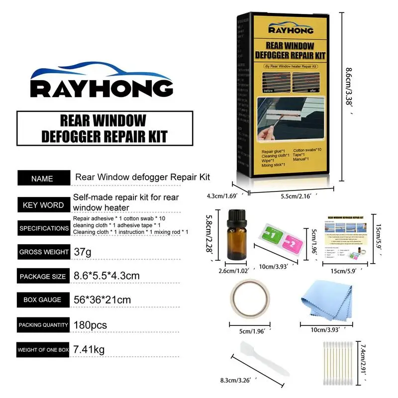 Car Defroster Repair Kit DIY  Rear Window Defroster Grid Line Repair Kit Glass Fix Broken Defogger Grid Lines Heater Grille Wire