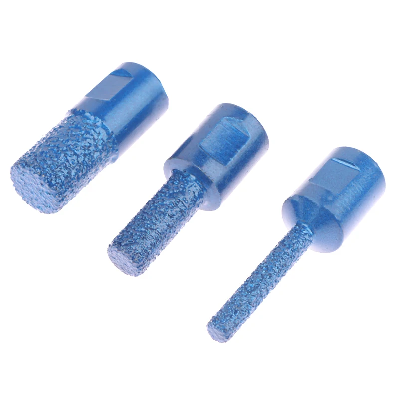 1pc Blue M10 Thread Vaccum Brazed Diamond Finger Bit Milling Cutter For Ceramic Tile Granite Marble Milling Cutting 5/10/15mm