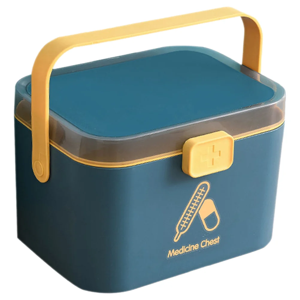 

First Aid Case Portable Handled Medicines First Aid Box Plastic Medicine Basic Organizer Holder