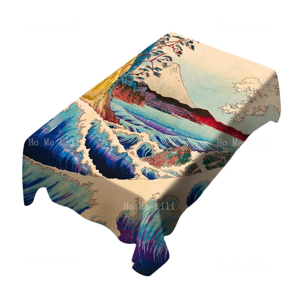 

Katsushika Hokusai Works The Great Waves Of Ukiyo-E In The Edo Period Of Japan Rectangle Tablecloth For Tabletop Decor