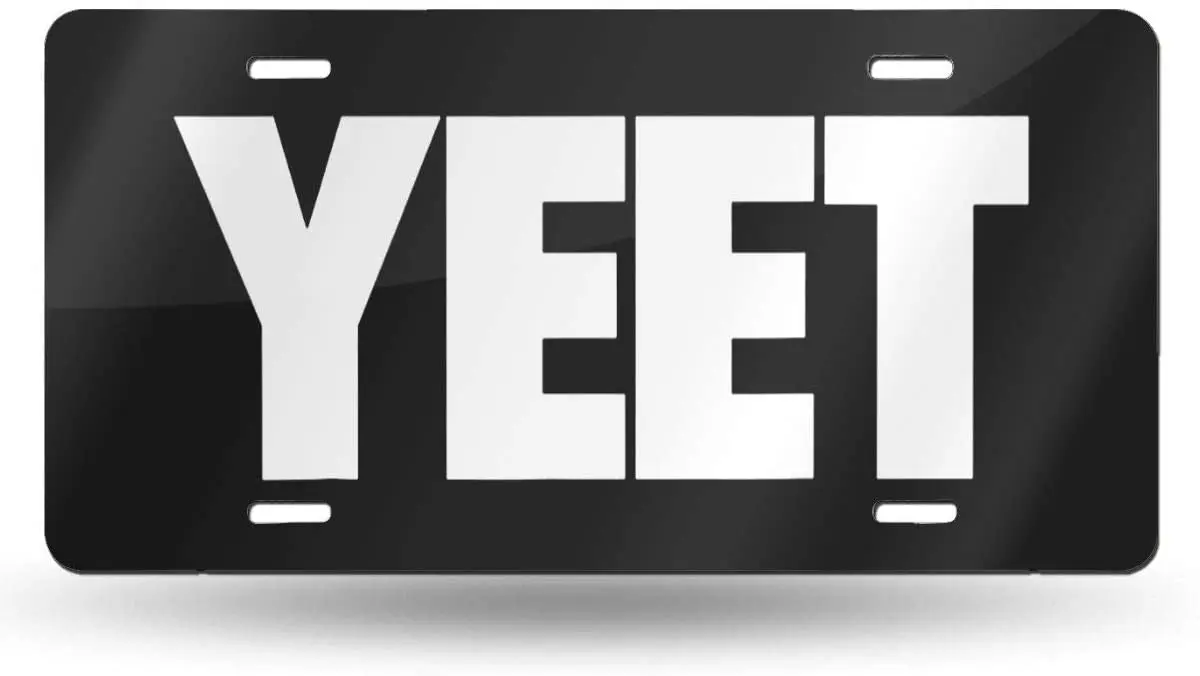 QAAIFSQC Yeet License Plate Metal Aluminum Vanity Auto Car Tag for Decoration 6x12 Inchs 1pc multi color universal aluminum car jdm styling license plate frame power license plate frames frame tag holder