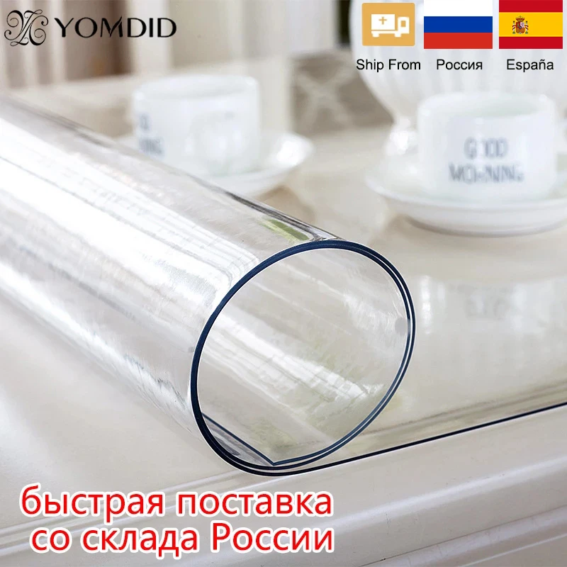 Nappe en Verre Souple Transparent, Nappe en PVC Imperméable à l'Huile,  Couverture de Table Rectangulaire pour Cuisine et Salle à Manger -  AliExpress