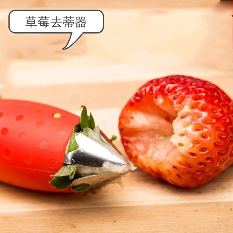 Fruit stem remover Funny Strawberry Stem Leaves Huller Remover Detachers Removal Fruit Corer Creative Stuff Kitchen Gadgets