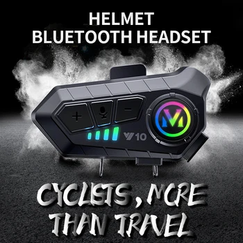 Y10 casco de motocicleta auriculares Bluetooth auriculares inalámbricos Control de voz auriculares impermeables llamada con manos libres reproductor de MP3 altavoz