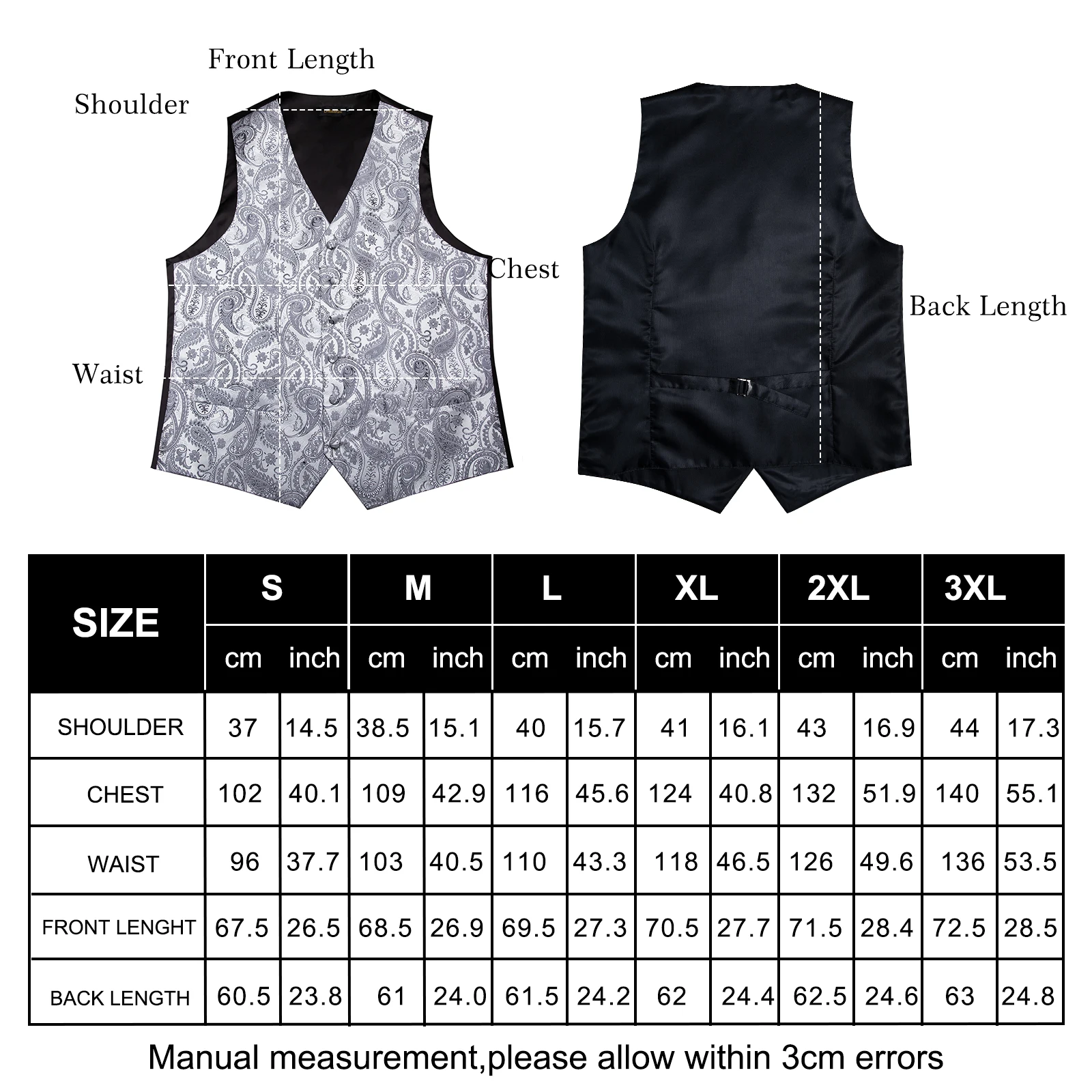 Mens Waistcoat Formal Business Dress Vest Neck Tie Set Casual Slim Fit Vests For Men 100% Silk Men Suit Vest Gilet DiBanGu