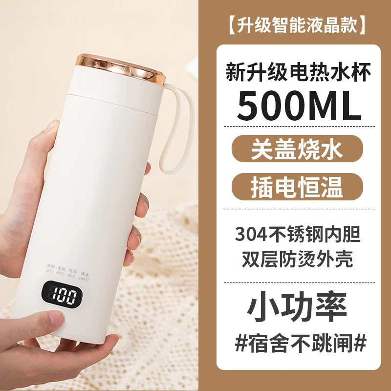 Portable electric water cup for boiling water, electric stewing cup for constant temperature heating and insulation