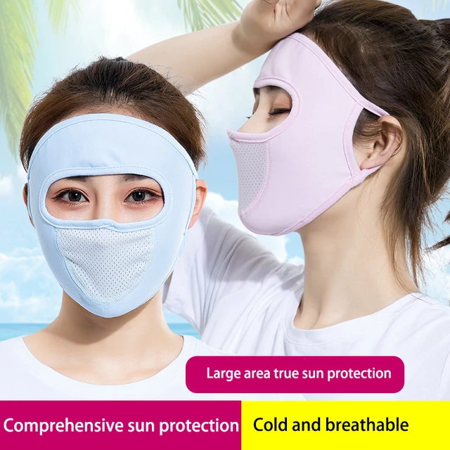 UV Protection Face Cover Ice Silk Cooling Skin Masque For Men Full Head  Dust Sun Protection Breathable Fishing Hiking Running - AliExpress