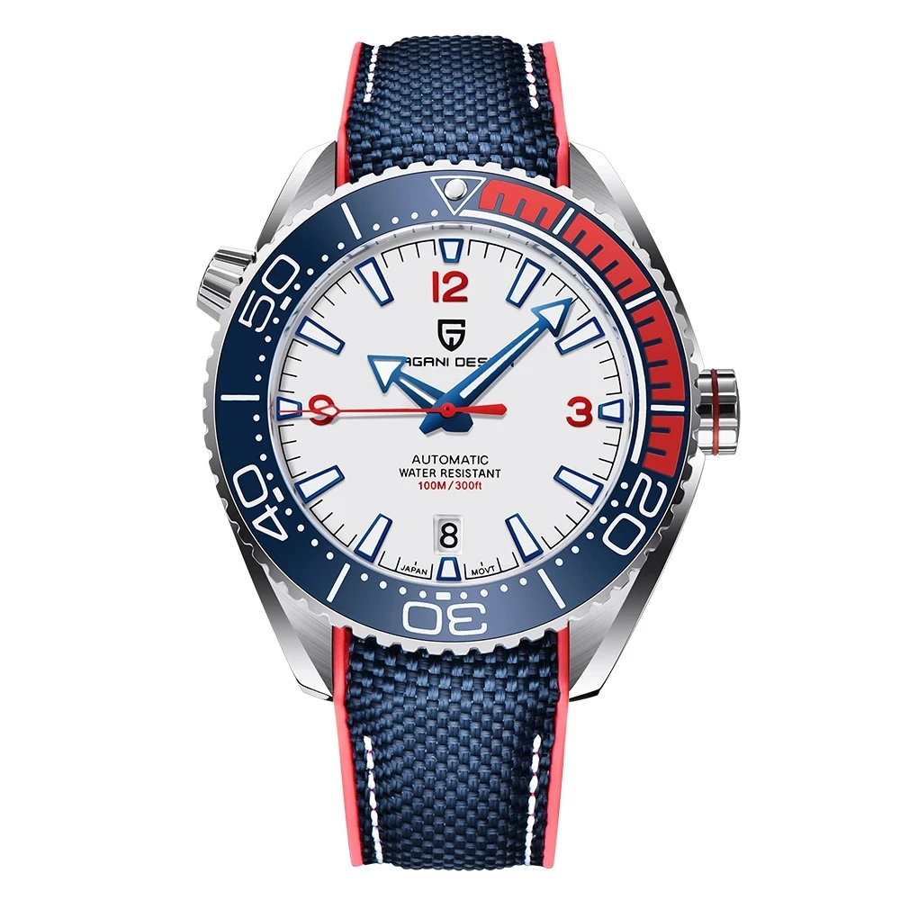 PAGANI DESIGN Classic Luxury Men's Automatic Watch Sapphire Glass Mechanical Wristwatch Stainless Steel 100M Waterproof Watches