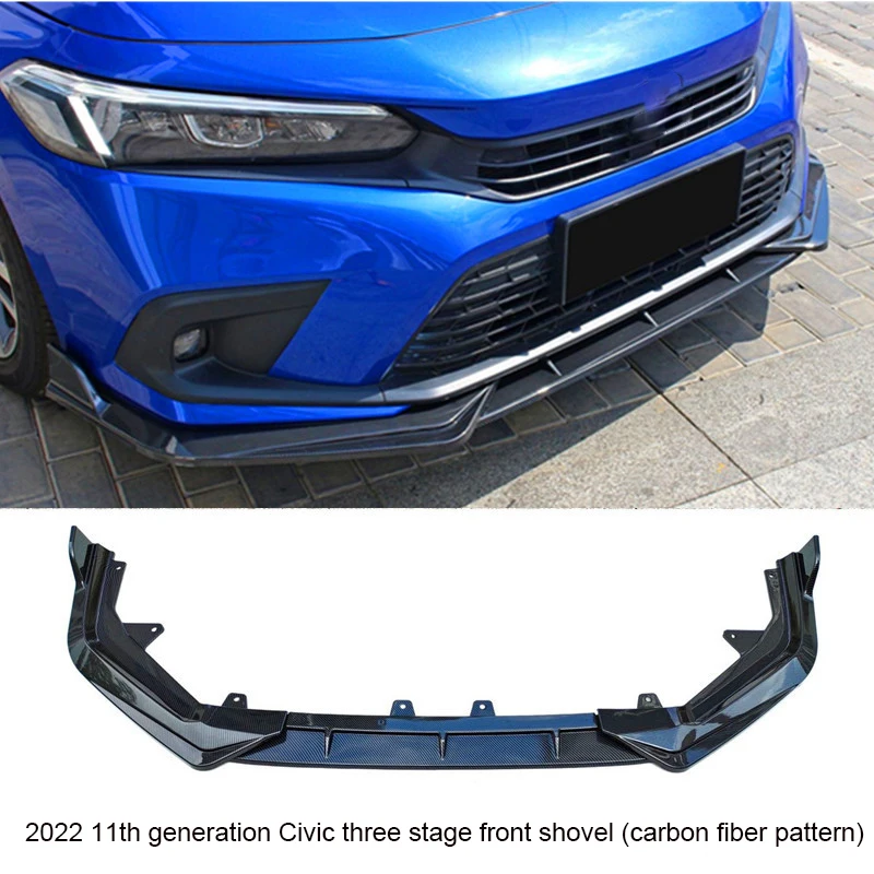 Voorbumperlip Voor Civic 11e Generatie 2022 Automodificatie Accessoires Voorste Schop Diffuser Splitter Body Kit Spoiler 3st Voorspoilerlip Subblack 1888254019