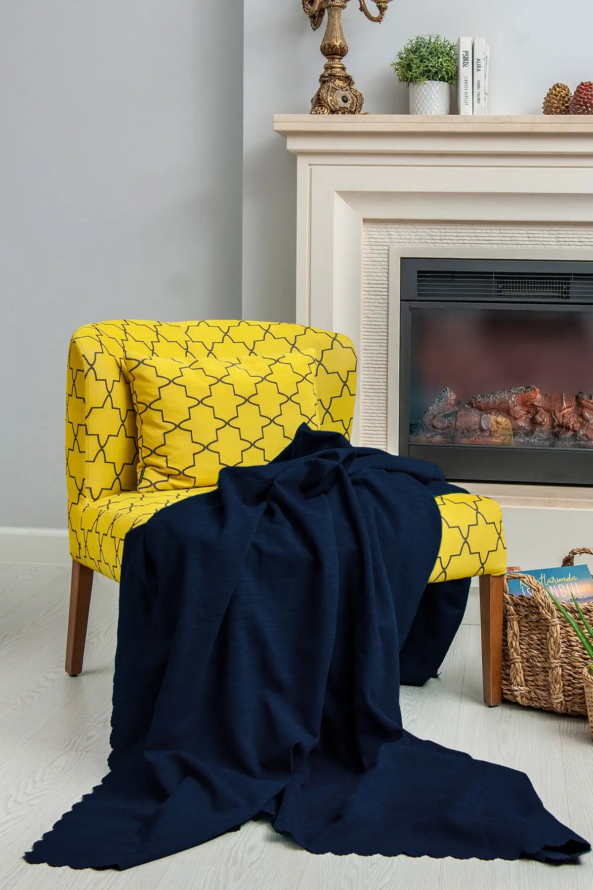 

Seat Cover | Sofa Bed Shawl 175x215 Microfiber Chenil Double Sided Non-Slip Navy 180x220 Plain Color Lounge Textile