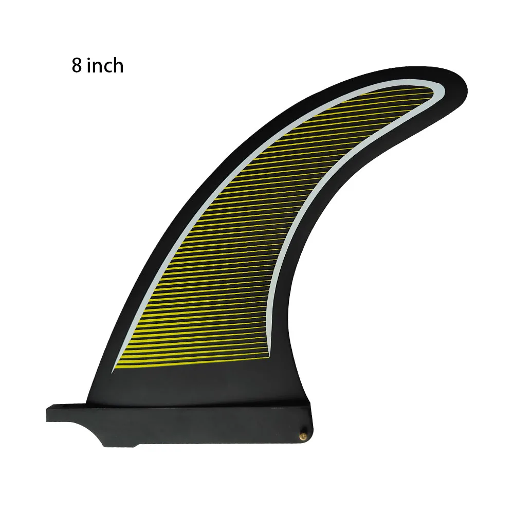 8 inch Surf Longboard Fins Honeycomb Fiberglass Yellow color Surfing Fin Surfboard Fin Single Fins