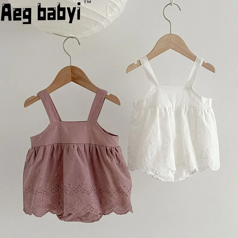 

Baby Rompers Summer New Infant Girl Clothes Cotton Sleeveless Sling Jumpsuits Cute Toddler Girl Bodysuit Clothing