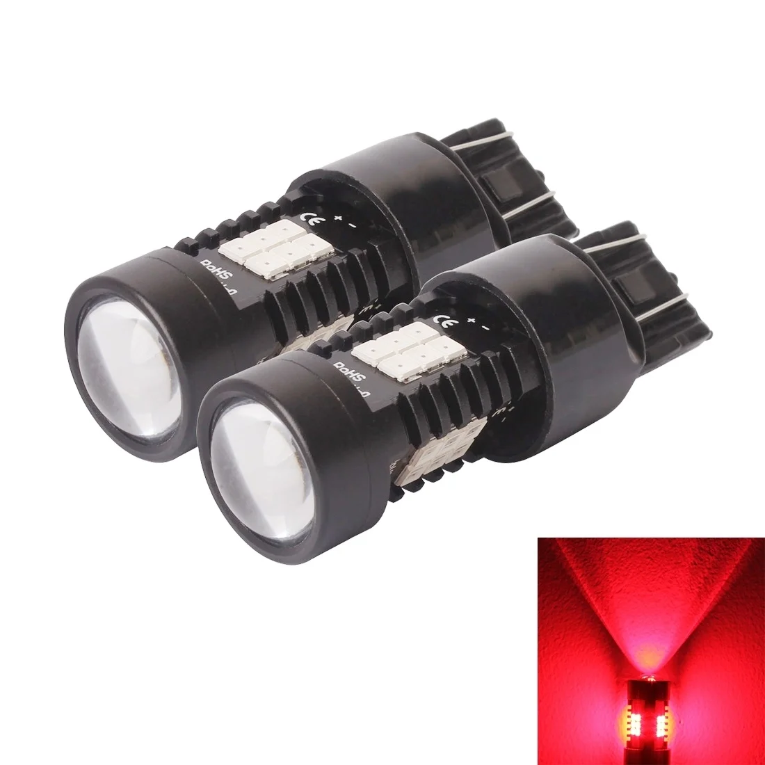 2 Pezzi 10.5W 21 Led Led Luce Freno Auto Dc 12 ~ 24V (Luce Rossa)