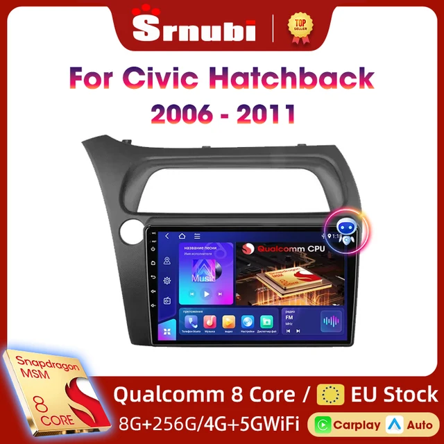 Pour Honda Civic Hatchback 2005-2011 sans fil Carplay 2 Din Android Auto Autoradio Multimidia lecteur Navigation GPS Autoradio 1
