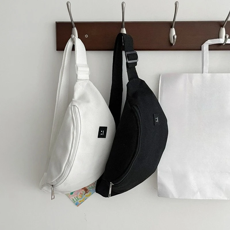 Chic Canvas Chest Crossbody Bag Street Leisure Shoulder Bag, Sports Travel Outdoor Waist Bag, Phone Pouch Suitable for Daily Use